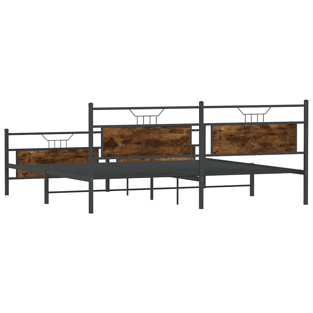 Ilman patjaa metallinen sängynrunko Trufasu savutammi 200x200cm