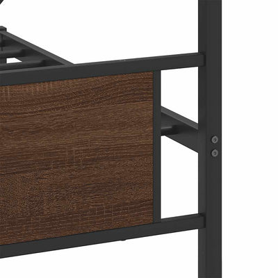 Ruskea tammi metallinen sängynrunko Trufasu 193x203cm