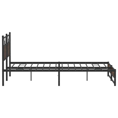 Metallinen sängynrunko ruskea tammi 183x213 cm