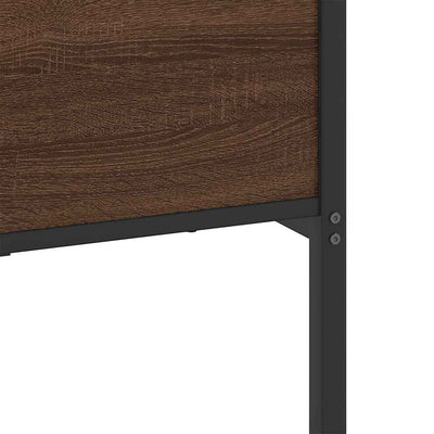 Ruskea tammi metallinen sängynrunko ilman patjaa Trufasu 200x200cm
