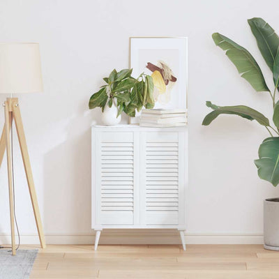 Valkoinen kaapin ovet säleikkö design Teudora 61,5x29,5cm (2 kpl)