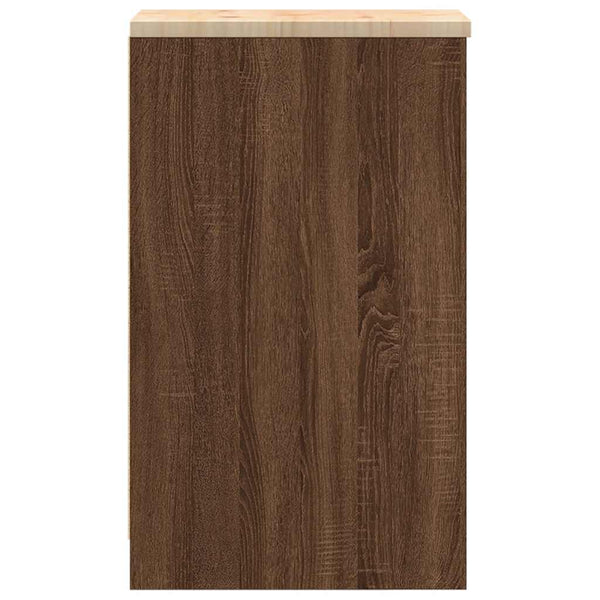 Autotallin säilytyskaappi ruskea tammi 30x51x85 cm täysi mänty