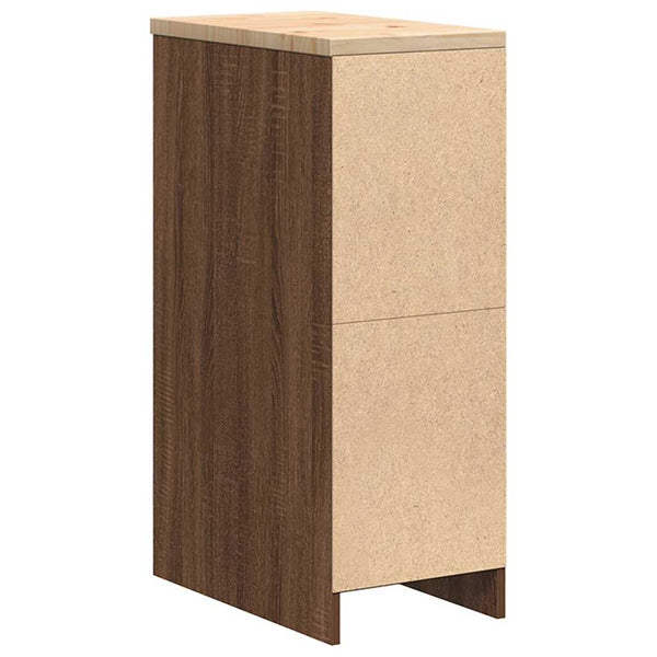 Autotallin säilytyskaappi ruskea tammi 30x51x85 cm täysi mänty