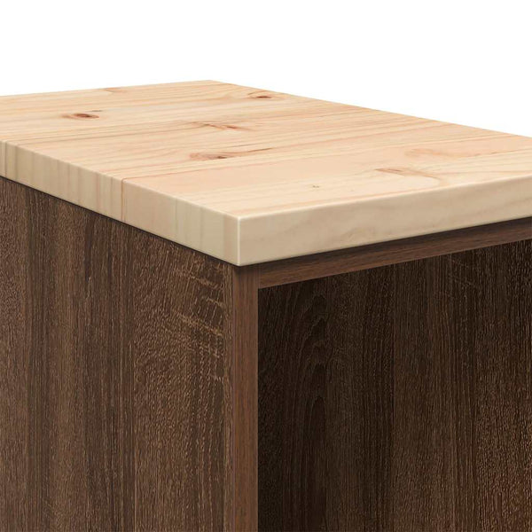 Autotallin säilytyskaappi ruskea tammi 30x51x85 cm täysi mänty