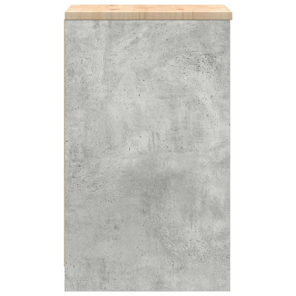 Autotallin säilytyskaappi betoni harmaa 40x51x85 cm täysi mänty