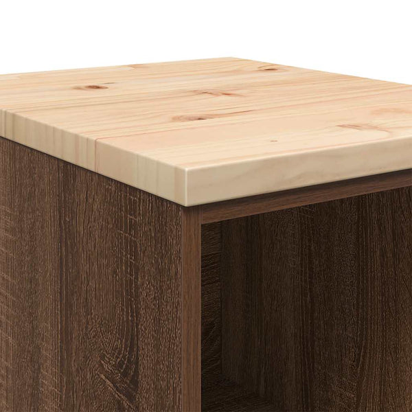 Autotallin säilytyskaappi ruskea tammi 40x51x85 cm täysi mänty