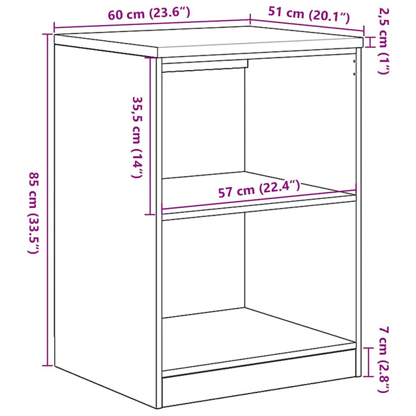 Autotallin säilytyskaappi harmaa sonoma 60x51x85 cm täysi mänty