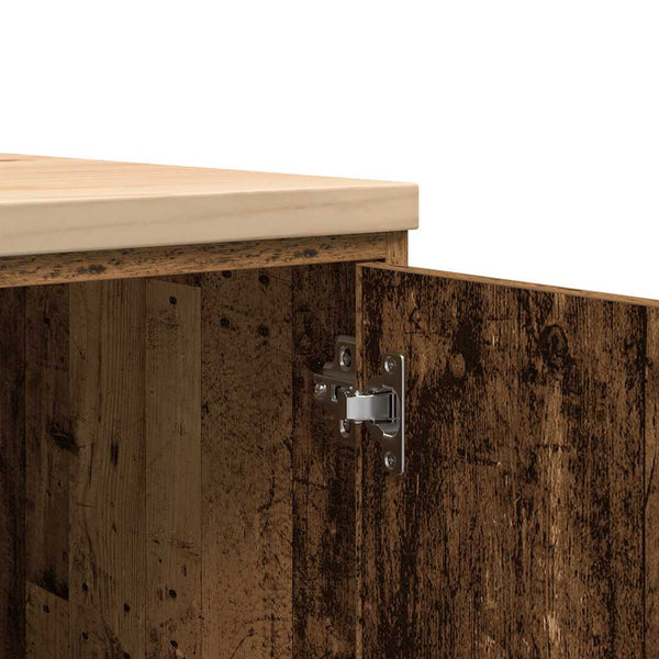 Autotallin säilytyskaappi vanha puu 60x51x85 cm täysi mänty