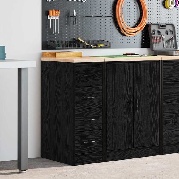 Autotallin säilytyskaappi musta 30x51x85 cm täysi mänty