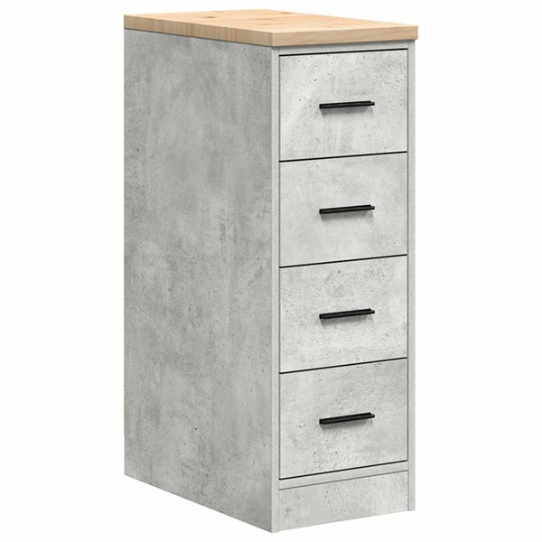 Autotallin säilytyskaappi betoni harmaa 30x51x85 cm täysi mänty