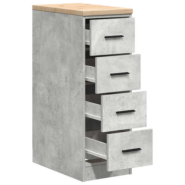 Autotallin säilytyskaappi betoni harmaa 30x51x85 cm täysi mänty