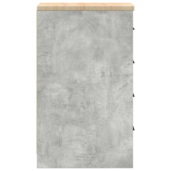Autotallin säilytyskaappi betoni harmaa 30x51x85 cm täysi mänty