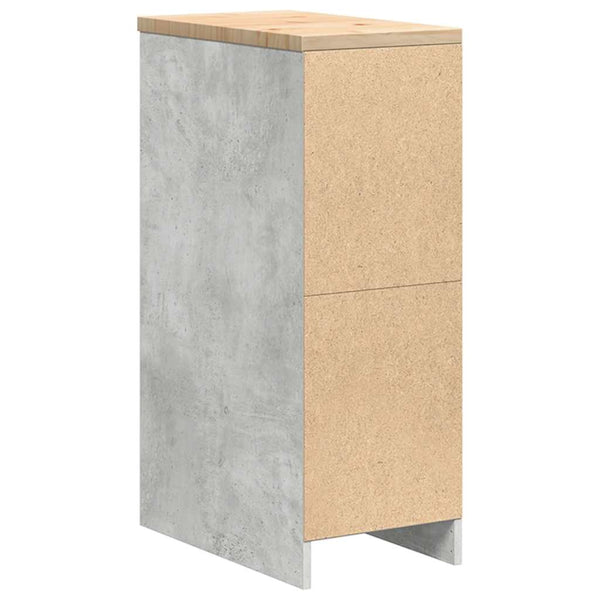 Autotallin säilytyskaappi betoni harmaa 30x51x85 cm täysi mänty