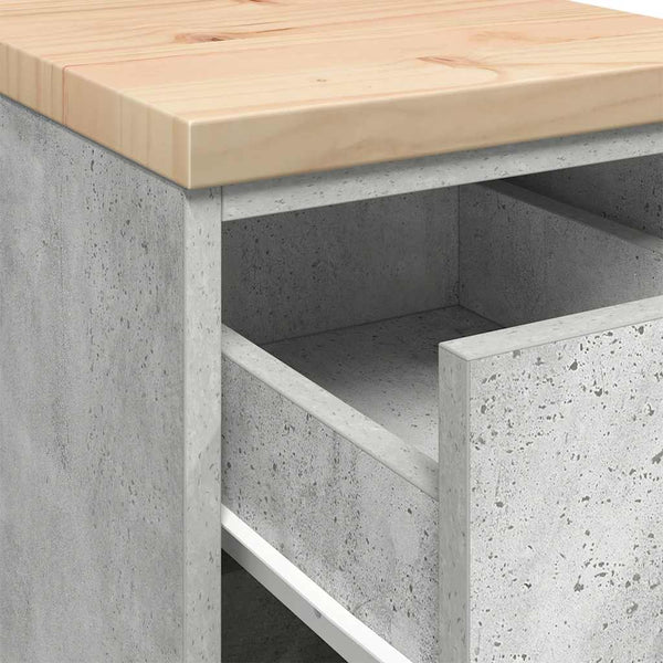 Autotallin säilytyskaappi betoni harmaa 30x51x85 cm täysi mänty