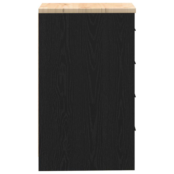 Autotallin säilytyskaappi musta 40x51x85 cm täysi mänty