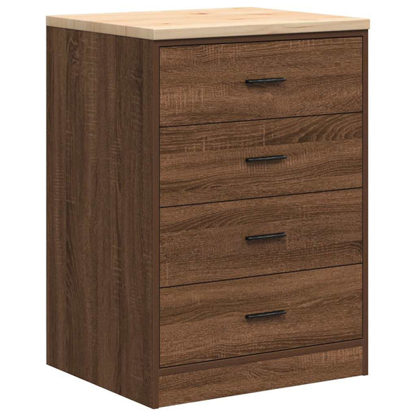 Autotallin säilytyskaappi ruskea tammi 60x51x85 cm täysi mänty