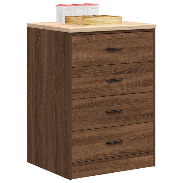 Autotallin säilytyskaappi ruskea tammi 60x51x85 cm täysi mänty