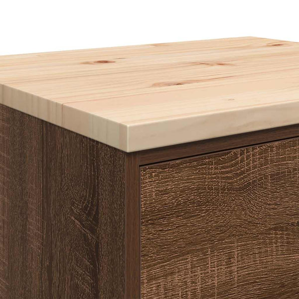 Autotallin säilytyskaappi ruskea tammi 60x51x85 cm täysi mänty