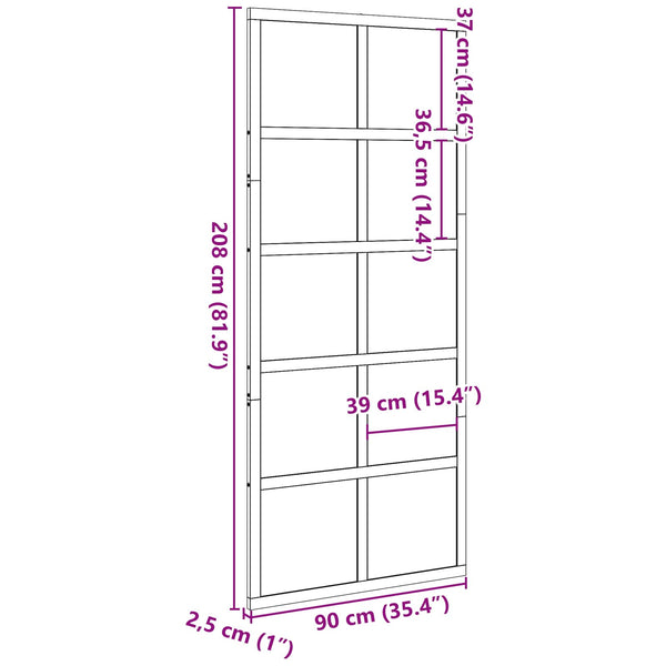 Ladon Ovi Vahanruskea 90 x 208 cm Täysi mänty