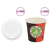 Paperiset kahvikupit kansilla 1000 kpl 4oz 120ml