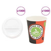 Paperiset kahvikupit kansilla 1000 kpl 8oz 240ml
