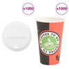 Paperiset kahvikupit kansilla 1000 kpl 16oz 400ml
