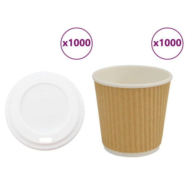 Paperiset kahvikupit kansilla 1000 kpl 4oz 100ml