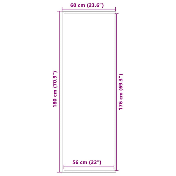 Ovimatto musta 60x180 cm