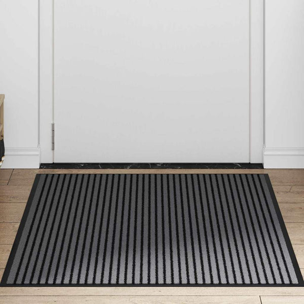Ovenmatto Mustat ja harmaa 80 x 120 cm Polypropeeni ja PVC