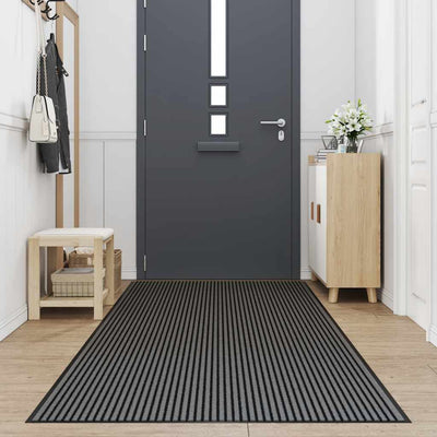 Musta ja harmaa ovimatto raidallinen Bettings 115x500cm