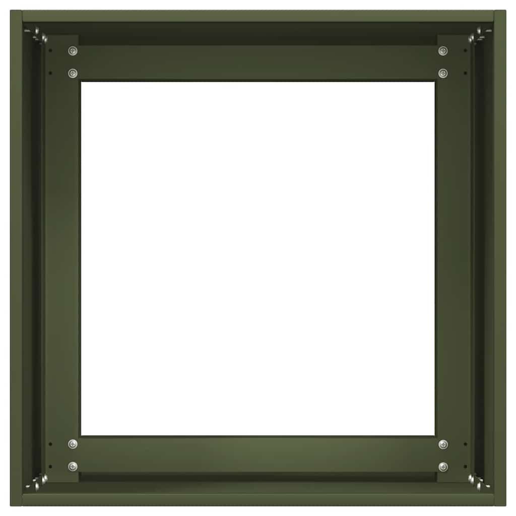 Oliivinvihreä kukkalaatikko Mendu 40x40x40cm (kylmävalssattu teräs)