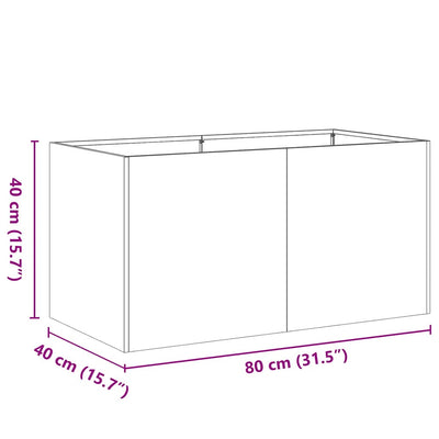 Kukkalaatikko musta 80x40x40 cm kylmävalssattu teräs