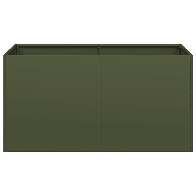 Kukkalaatikko oliivinvihreä 80x40x40 cm kylmävalssattu teräs