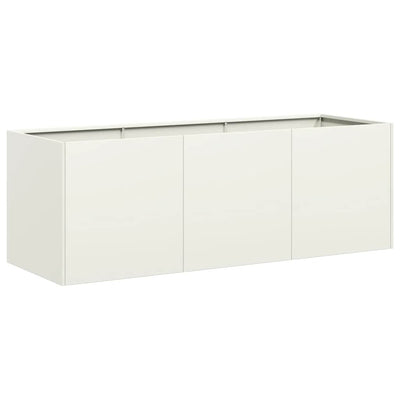 Kukkalaatikko valkoinen 120x40x40 cm kylmävalssattu teräs