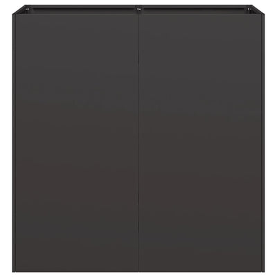 Kukkalaatikko musta 80x40x80 cm kylmävalssattu teräs