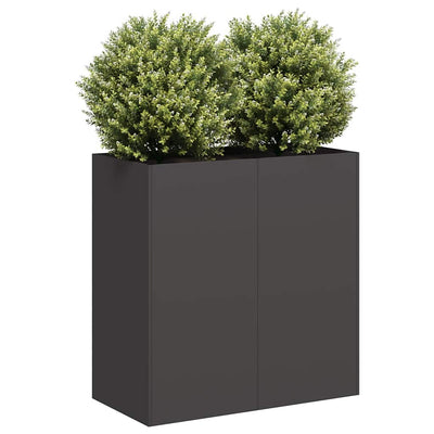 Kukkalaatikko musta 80x40x80 cm kylmävalssattu teräs