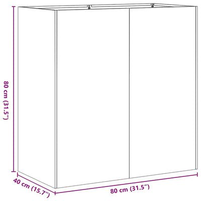 Kukkalaatikko antrasiitti 80x40x80 cm kylmävalssattu teräs