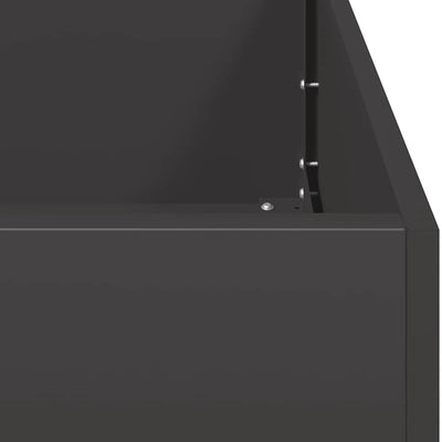 Kukkalaatikko musta 120x40x80 cm kylmävalssattu teräs