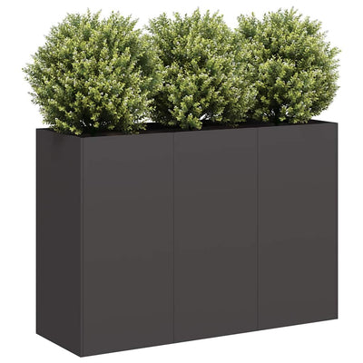 Kukkalaatikko musta 120x40x80 cm kylmävalssattu teräs