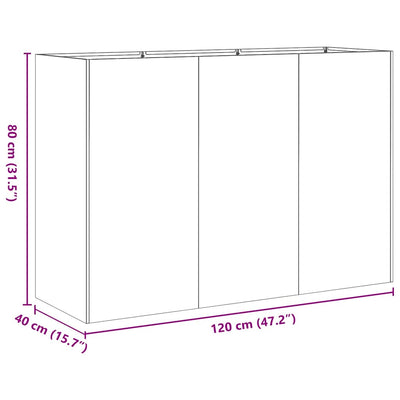 Kukkalaatikko antrasiitti 120x40x80 cm kylmävalssattu teräs