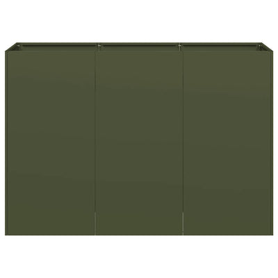 Kukkalaatikko oliivinvihreä 120x40x80 cm kylmävalssattu teräs