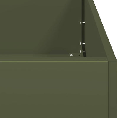 Kukkalaatikko oliivinvihreä 120x40x80 cm kylmävalssattu teräs