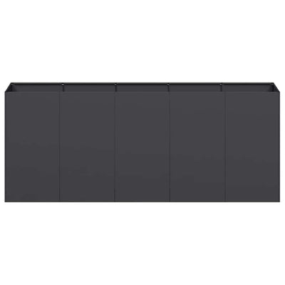 Kukkalaatikko musta 200x40x80 cm kylmävalssattu teräs