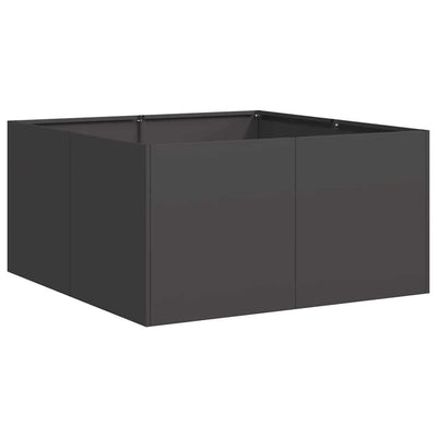 Kukkalaatikko musta 80x80x40 cm kylmävalssattu teräs