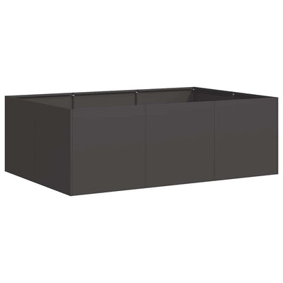 Kukkalaatikko musta 120x80x40 cm teräs
