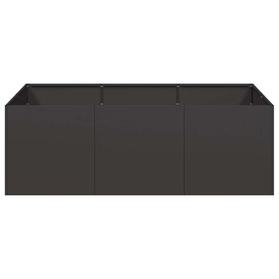 Kukkalaatikko musta 120x80x40 cm teräs