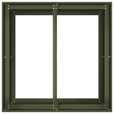 Kukkalaatikko oliivinvihreä 80x80x80 cm teräs