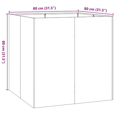 Kukkalaatikko oliivinvihreä 80x80x80 cm teräs