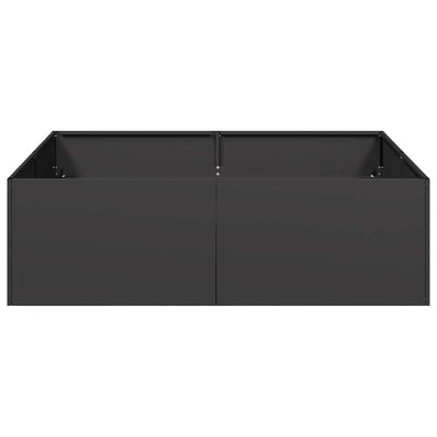 Kukkalaatikko musta 100x100x30 cm teräs