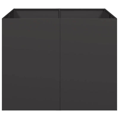 Kukkalaatikko musta 100x100x80 cm teräs